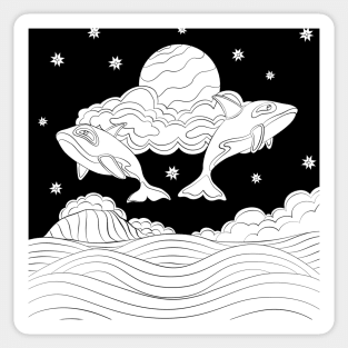 space orcas Sticker